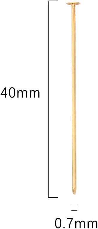 18K Gold Plated Flat Head Pins Non Tarnish 40mm 150pcs for Jewelry Making Findings