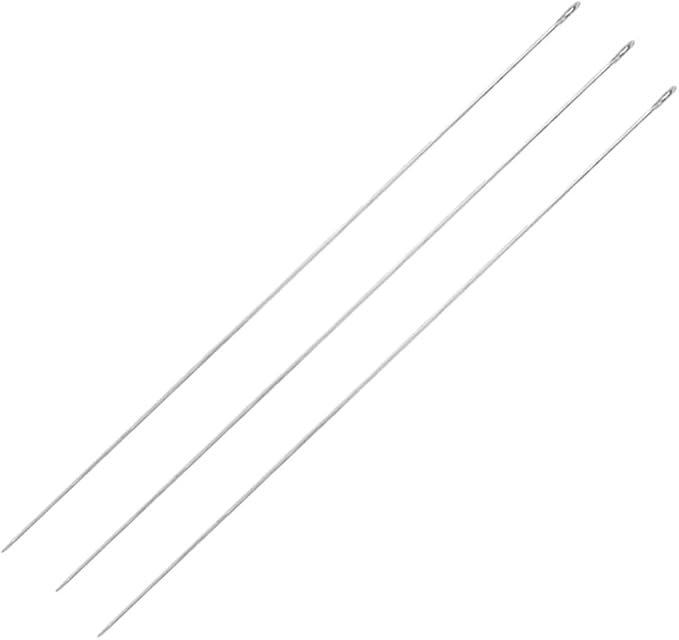 3Pcs Hawaiian Lei Needle for Leis Making, 14 Inch Large Eye Sweing Long Needle for Flower Lei Making Lei Needle to Make Hawaiian Lei for Graduation Wedding Birthday Party, Dia 0.7mm, LXLVOUEG