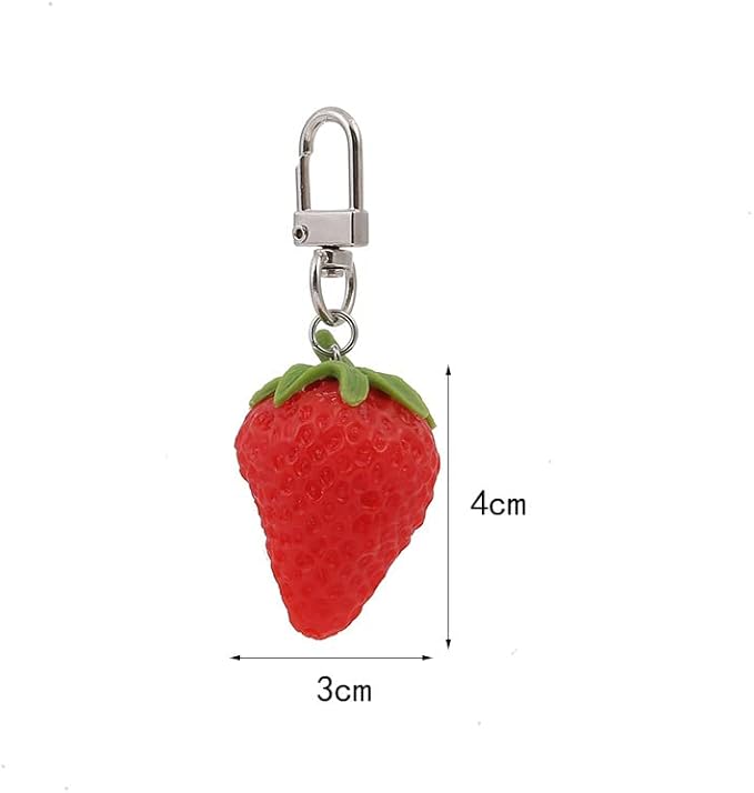 HSYHERE Men Women Creative Interesting Novelty Stylish Mini Simulated Food Orange Shrimp Keychain Key-ring Pendant