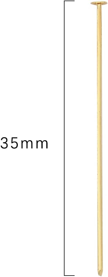 14K Gold Plated Flat Head Pins Non Tarnish 35mm 200pcs for Jewelry Making Findings