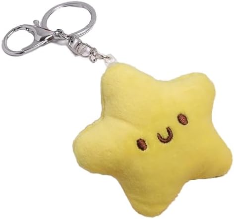 1Pc Yellow Plush Star Car Keychain Backpack Accessories Doll Pendant Heart Healing in Addition to Serving as a Keychain Women's Keyrings and Keychains Car Accessories