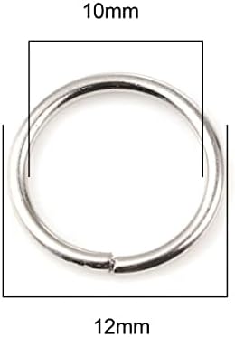 HDSupplies 200 Pieces - 12mm Jump Rings Silver Tone - 16 Gauge (1.2mm Thickness)