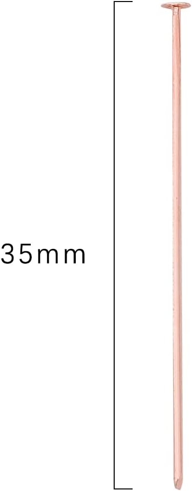 Rose Gold Plated Flat Head Pins Non Tarnish 35mm 200pcs for Jewelry Making Findings