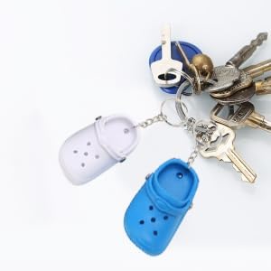 Pssopp 20Pcs Slipper Keychain, Premium Silicone Material Mini Shoe Keyring Key Chain Charms Bright Colors with Simulation Design for Bags Boys Girls and Ideal Most Occasions