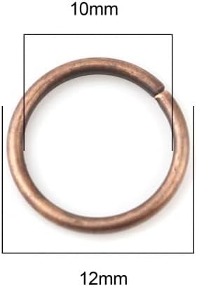 200 Pieces - 12mm Jump Rings Antique Copper Tone - 16 Gauge (1.2mm Thickness)