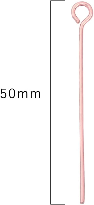 Rose Gold Plated Open Eye Pins Non Tarnish 50mm 100pcs for Jewelry Making Findings