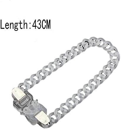 YERTTER Gothic Hip Hop Grunge Statement Transparent Acrylic Chunky Chain Buckle Neck Collar Jewelry Choker Bracelet for Men and Women