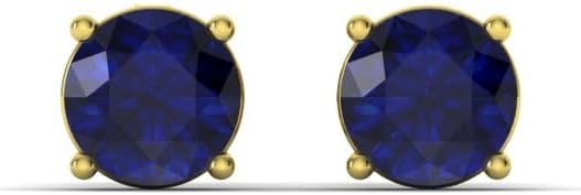 Diamondere Natural and Certified Gemstone Solitaire Petite Stud Earrings in 14K Solid Gold | 0.20 Carat Earrings for Women