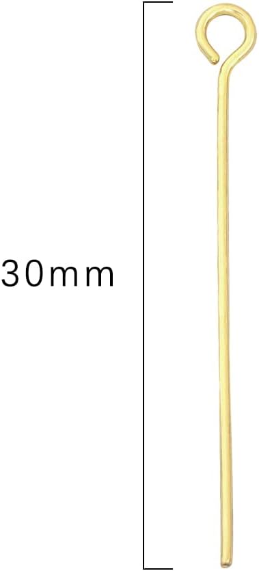 14K Gold Plated Open Eye Pins Non Tarnish 30mm 150pcs for Jewelry Making Findings