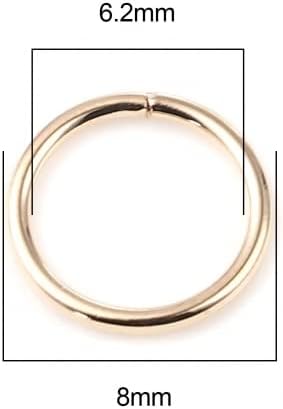 HDSupplies 200 Pieces - 8mm Jump Rings KC Gold Tone - 18 Gauge (1mm Thickness)