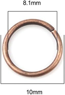 HDSupplies 200 Pieces - 10mm Jump Rings Antique Copper - 18 Gauge (1mm Thickness)