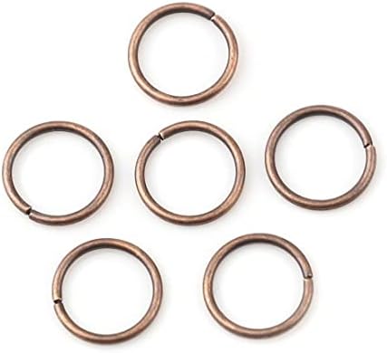HDSupplies 200 Pieces - 10mm Jump Rings Antique Copper - 18 Gauge (1mm Thickness)