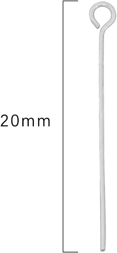 Platinum Plated Open Eye Pins Non Tarnish 20mm 200pcs for Jewelry Making Findings