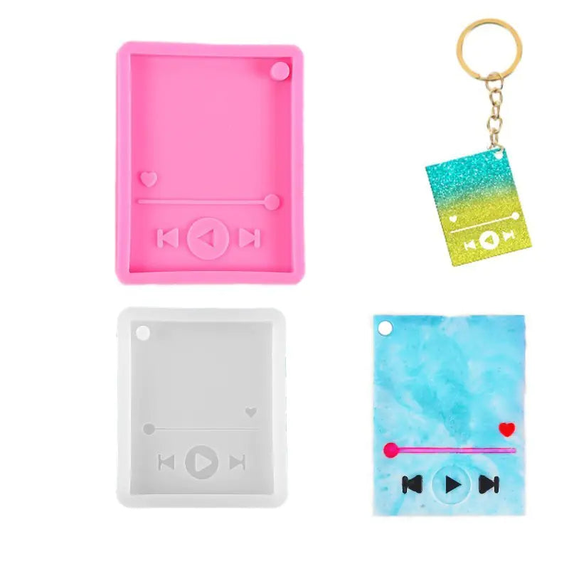 Music Player Keychain Silicone Mold for DIY Crafts