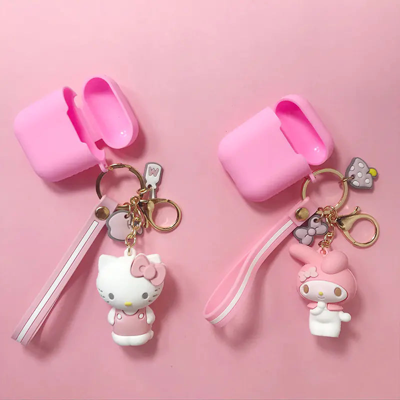 Korean Style Cartoon AirPods Case with Keychain (DIY)