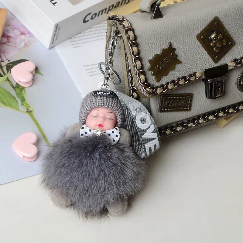 Cute Sleeping Doll Plush Doll Keychain Pendant Backpack