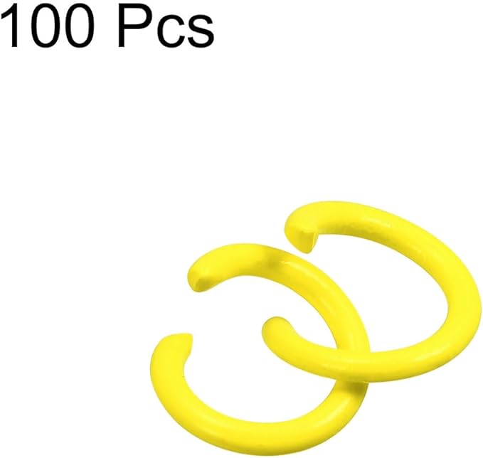 uxcell Open Jump Rings, 8mm Colorful O-Ring Connectors for DIY Crafts Jewelry Making, Carbon Steel, Yellow, 100Pcs