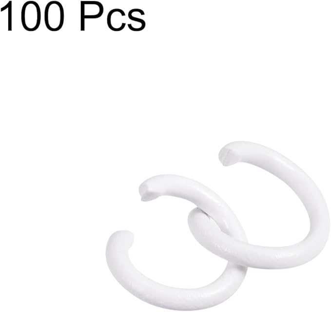 uxcell Open Jump Rings, 8mm Colorful O-Ring Connectors for DIY Crafts Jewelry Making, Carbon Steel, White, 100Pcs