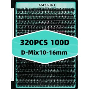 Lash Clusters 320Pcs 100D Eyelashes Cluster D Curl Individual Wispy Lashes Cluster for DIY Cluster Eyelash Extensions at Home for Beginners (Mix10-16mm)