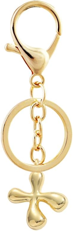 Bubble Letter Initial Keychain for Women Chunky 18 K Gold Plated Alphabet Handbag Bag Charms Purse Accessories Gift