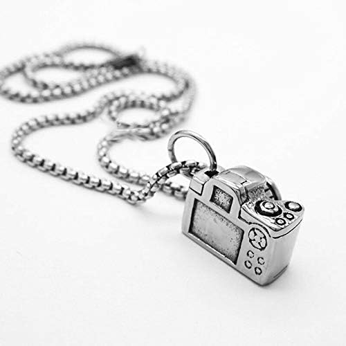 Stainless Steel Photographer Camera Charm Pendant Necklace Jewelry Men Women with 25" Chain