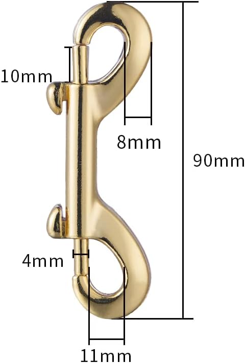 Lucky Goddness Swivel Snap Hooks, 10pcs Metal Heavy Duty Square Eye Clasp Buckle Trigger Clip Multipurpose- Best for Spring Pet Buckle (Bolt Snap Hooks - Gold)