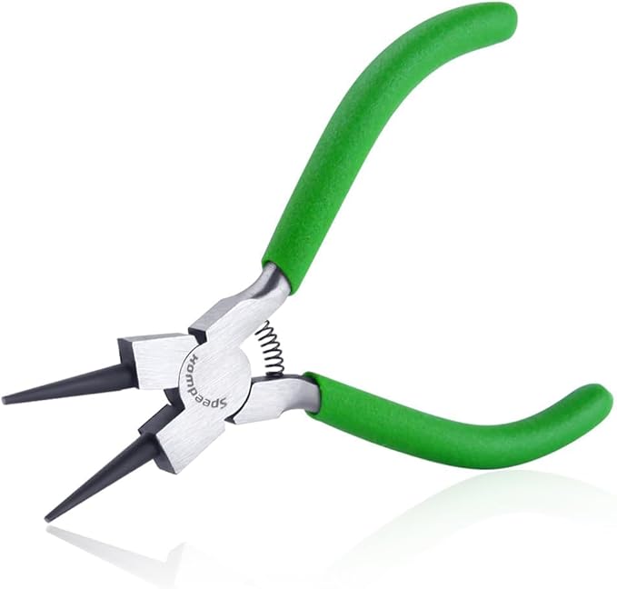 SPEEDWOX Mini Round Nose Pliers for Jewelry Making - 5 Inch Small Wire Looping Pliers with Tapered Jaw and Micro Fine Precision Tips - Professional Beading and Craft DIY Tools