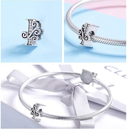 925 Sterling Silver Letter Charms for Pandora Bracelets Alphabet Initial Charms Beads Birthday Christmas Jewelry Gift for Women