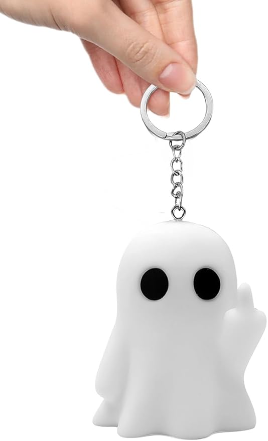 Halloween Funny Keychain, Cute Ghost Pendant Keyrings for Men, Unique Cool Gifts for Women Teens Couples Friends