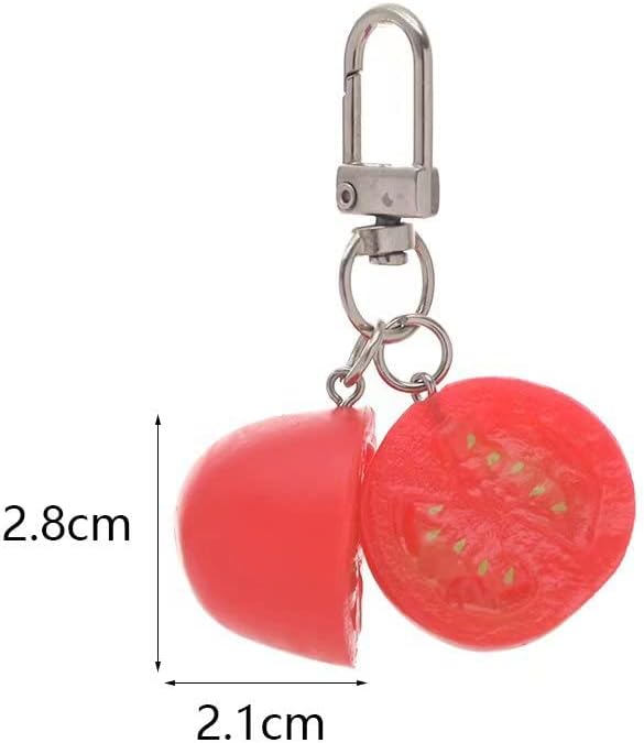 HSYHERE Men Women Creative Interesting Novelty Stylish Mini Simulated Food Orange Shrimp Keychain Key-ring Pendant