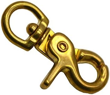 Okones Pack of 4,2/5''Eye Diameter,1-4/9'‘ Overall Length,Finish Surface Solid Brass Lobster Clasps Oval Swivel Trigger Clips Hooks (2/5''1-4/9''length Round)