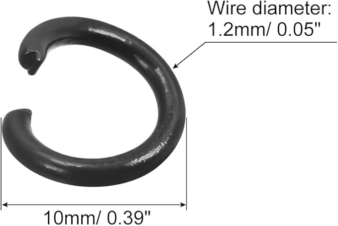 uxcell Open Jump Rings, 10mm Colorful O-Ring Connectors for DIY Crafts Jewelry Making, Carbon Steel, Black, 200Pcs