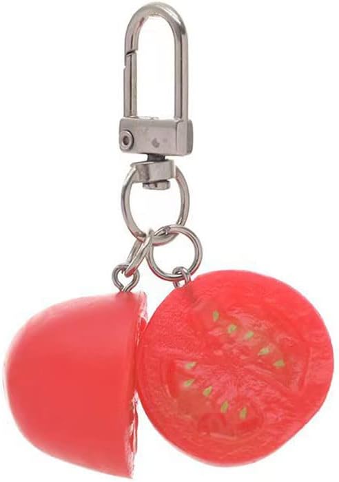 HSYHERE Men Women Creative Interesting Novelty Stylish Mini Simulated Food Orange Shrimp Keychain Key-ring Pendant