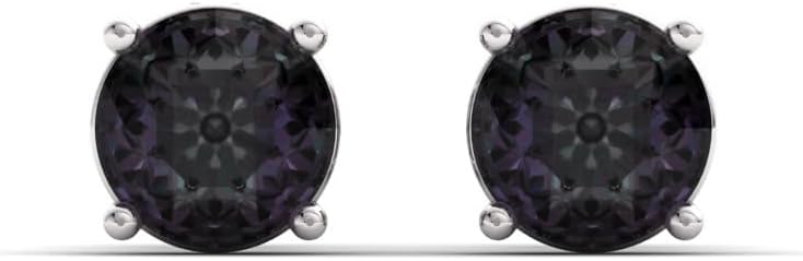 Diamondere Natural and Certified Gemstone Solitaire Petite Stud Earrings in 14K Solid Gold | 0.20 Carat Earrings for Women