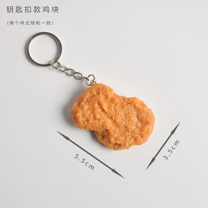 HSYHERE Men Women Creative Interesting Novelty Stylish Mini Simulated Food Orange Shrimp Keychain Key-ring Pendant