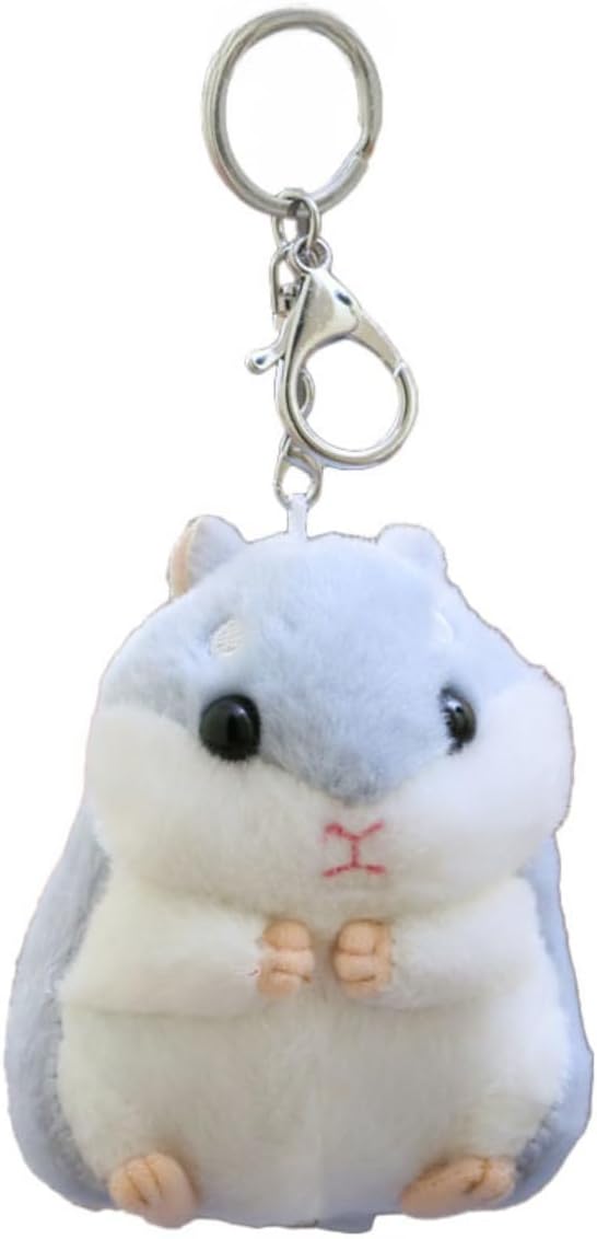 Cute Hamster Plush Keychain - Soft Small Hamster Bag Charm Accessory Adorable Key Holder for Backpack Handbag