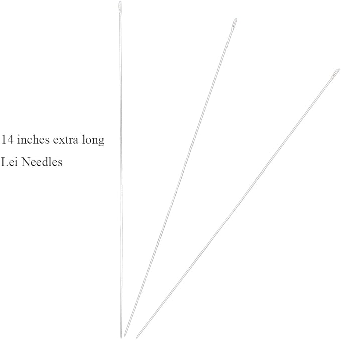 3Pcs Lei Needle for Leis Making, 14 Inch Large Eye Sewing Beading Needle for Art Craft Long Lei Needle to Make Hawaiian Flower Lei for Graduation Wedding Birthday Party, Dia 0.6mm, LXLVOUEG