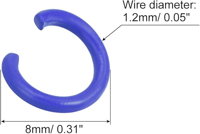 uxcell Open Jump Rings, 8mm Colorful O-Ring Connectors for DIY Crafts Jewelry Making, Carbon Steel, Sapphire Blue, 100Pcs