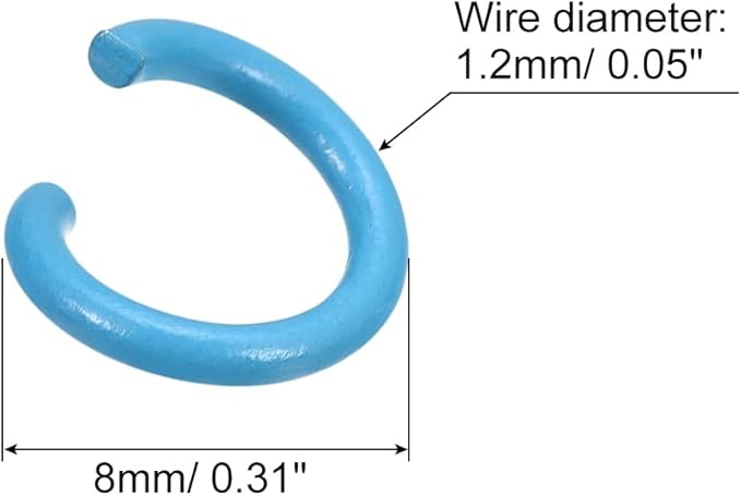 uxcell Open Jump Rings, 8mm Colorful O-Ring Connectors for DIY Crafts Jewelry Making, Carbon Steel, Navy Blue, 100Pcs