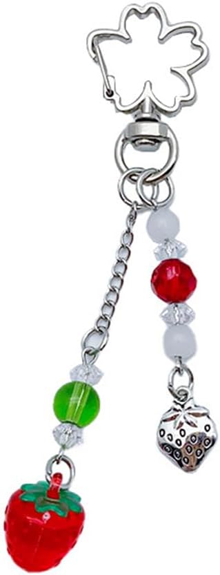 Cute Keychain Aesthetic Y2K Keychain Accessories Heart Butterfly Strawberry Bear Key Chain for Keys Bags Women Gifts