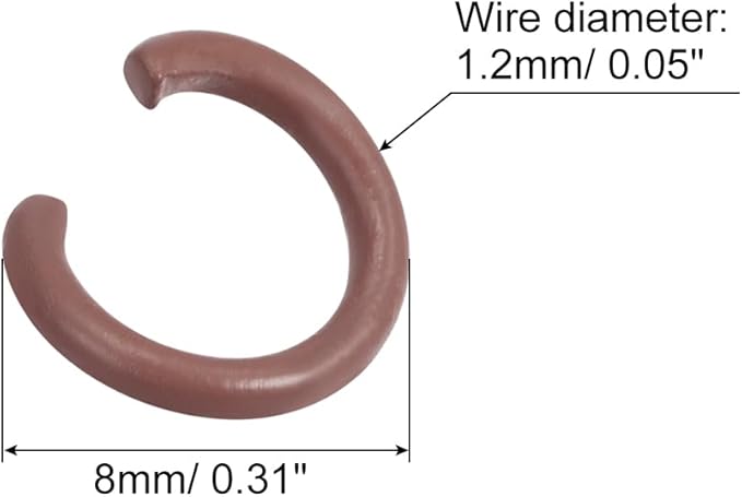 uxcell Open Jump Rings, 8mm Colorful O-Ring Connectors for DIY Crafts Jewelry Making, Carbon Steel, Coffee, 100Pcs