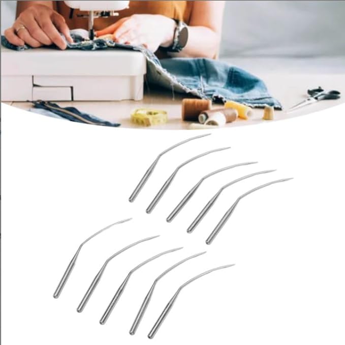 10Pcs Industrial Blindstitch Curve Sewing Needle, Sewing Machine Needles for Repair Replacement(LWx6T 10#）