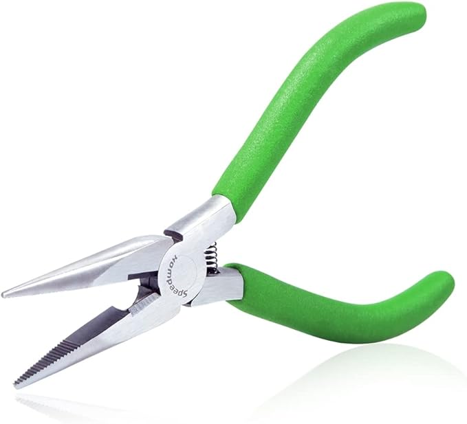 SPEEDWOX Mini Long Nose Pliers 5-1/2 Inches Chain Nose Pliers with Wire Cutter Long Needle Nose Side Cutters Serrated Jaw Precision Jewelry Making Tool for Handcraft Hobby DIY Jewelry Work