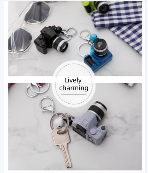 Mini Camera Keychain with Sound, Decorative Key Ring Pendant for Bags and Wallets, Creative Novelty Gift