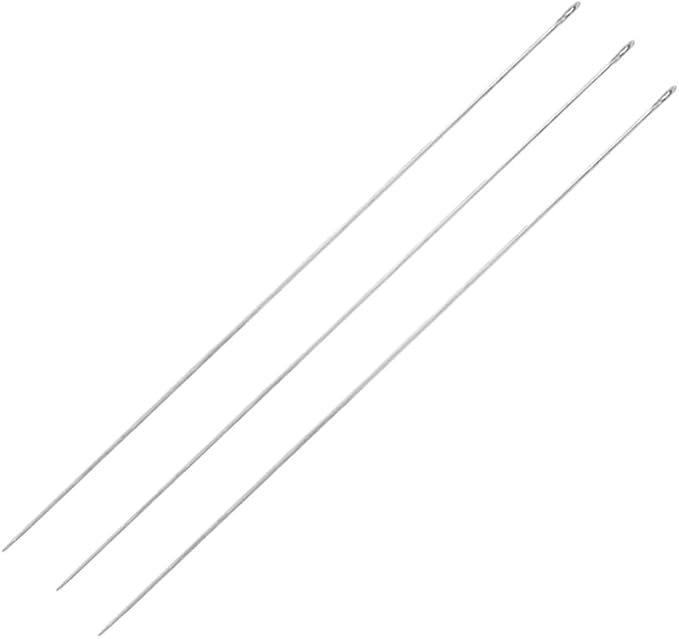 3Pcs Hawaiian Lei Needle for Leis Making, 14 Inch Large Eye Sweing Long Needle for Flower Lei Making Lei Needle to Make Hawaiian Lei for Graduation Wedding Birthday Party, Dia 0.9 mm, LXLVOUEG