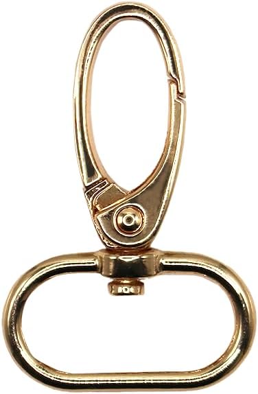 Swivel Lobster Claw Clasps 1 Inch 15pcs - Heavy Duty Metal Clasps with Secure Lock, Curved Snap Hooks for Bags, Jewelry Making, Keychains, Lanyards & DIY Craft Supplies (Gold, 1 inch)