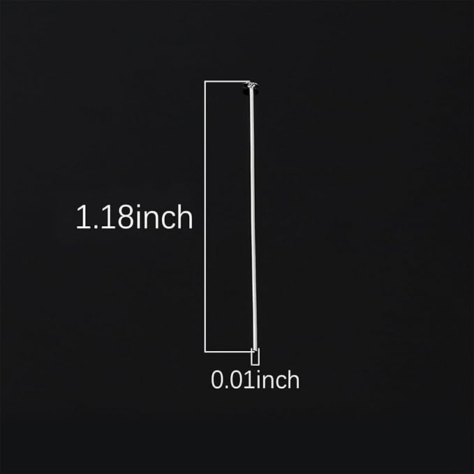 925 Sterling Silver Flat Head Pins 0.5x30mm 20pcs for Jewelry Making Findings