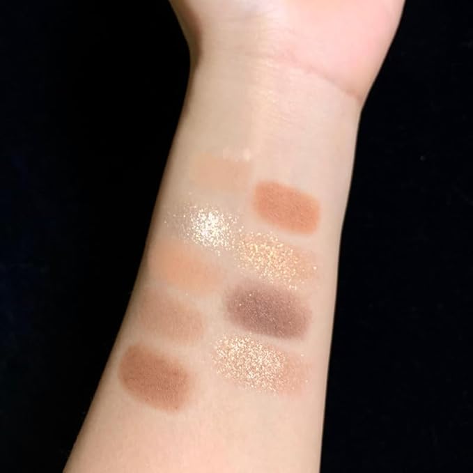 Kayswang 9 colors glitter eyeshadow palette makeup palette matte high pigment color cream texture natural eye shadow powder eye shadow palette in autumn and winter long lasting & waterproof (rose)