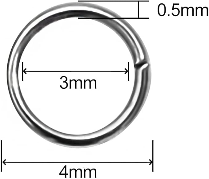 2000pcs 304 Stainless-Steel Jump Rings for Jewelry Making Supplies 0.5x4mm Boxed Silver Open Jump Rings Jewelry Findings Open Rings for DIY Bracelet Earrings Necklace Charms Connectors O Ring