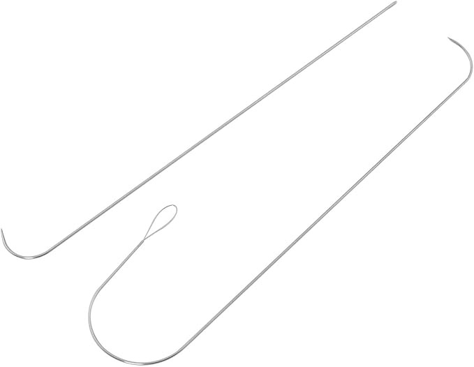 DGBRSM 4PCS Large Eye Piercing Curved Needle Stainless Steel Bead Needle Hand Tool for Making Bracelets and Necklaces 14cm for Quickly Stringing Coin Beads